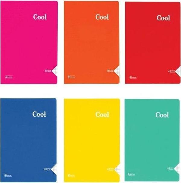 Keskin Color A4 40 Yaprak Kareli PP Kapak Dikişli Cool Defter 321802-99 - Image 1