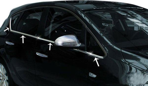 Opel Astra J HB Krom Cam Çıtası 2010 Üzeri 8Prç Paslanmaz Çelik - Image 1