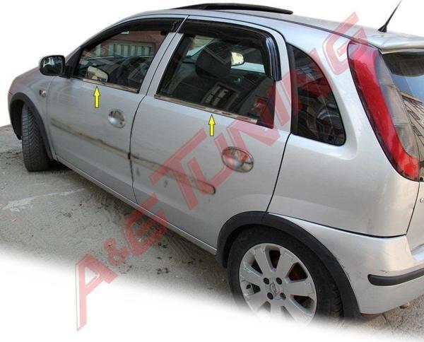 Opel Corsa C Krom Cam Çıtası Tk 2000-2006 4Prç Paslanmaz Çelik - Image 1