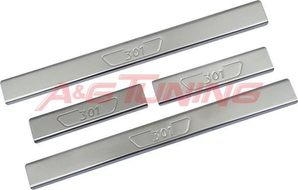 Peugeot 301 Krom Kapı Eşiği Takımı 2012 Üzeri Paslanmaz Çelik - Image 1