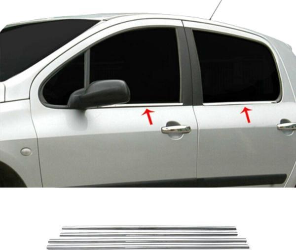 Peugeot 307 Krom Cam Çıtası Tk 2001 Üzeri 4Prç Paslanmaz Çelik - Image 1