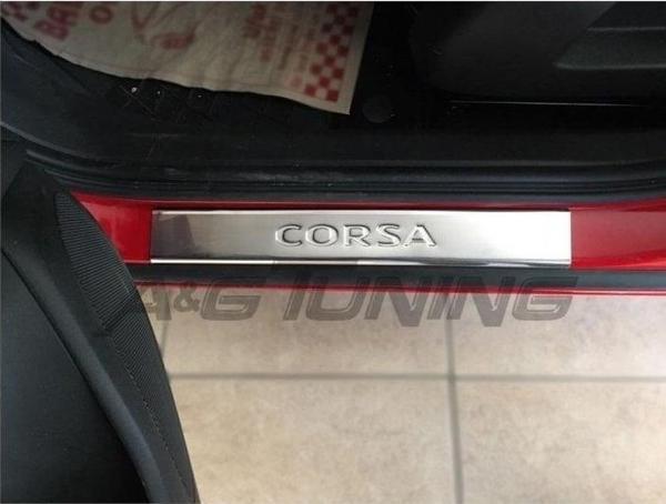 Opel Corsa E Krom Kapı Eşiği Takımı 4 Prç Paslanmaz Çelik - Image 1