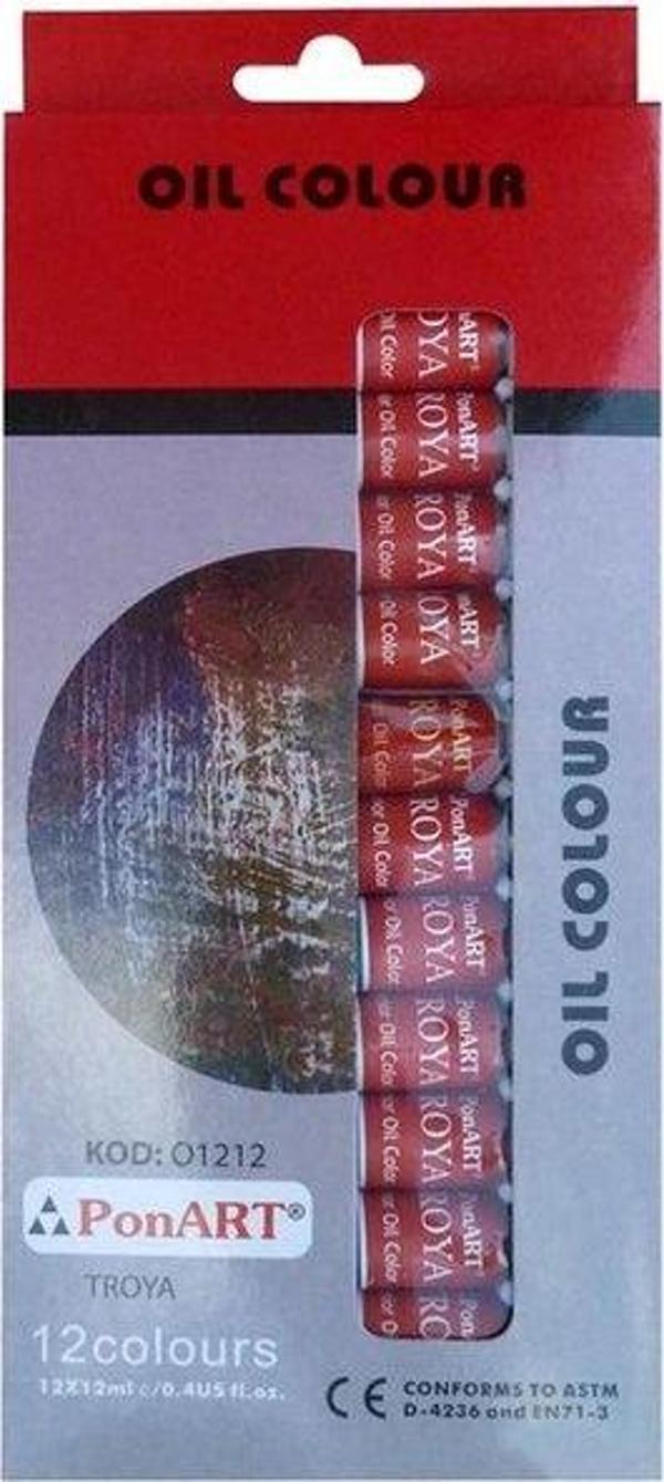 PonART 12 Renk x 12 ml Yağlı Boya Seti - Image 1