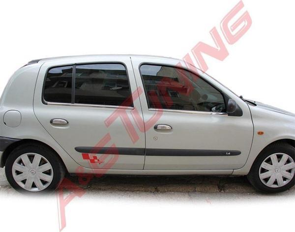 R. Clio 2 HB Krom Cam Çıtası Tk 1999-2006 4Prç Paslanmaz Çelik - Image 1