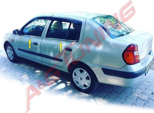 R. Clio Symbol Krom Cam Çıtası 1999-2006 4Prç Paslanmaz Çelik - Image 1