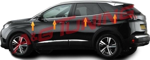 Peugeot 3008 Krom Cam Çıtası 8Prç. 2016 ve Üzeri P.Çelik - Image 1