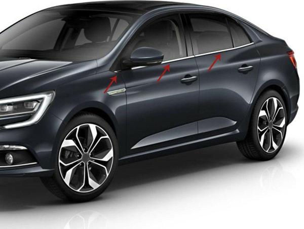 Renault Megane 4 Sedan Krom Cam Çıtası 6Prç. 2016 ve Üzeri P.Çelik - Image 1