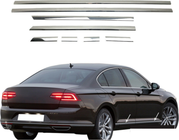Volkswagen Passat B8,5 Krom Kapı Çıtası (8prç) 2019 ve Üzeri P.Çelik - Image 1