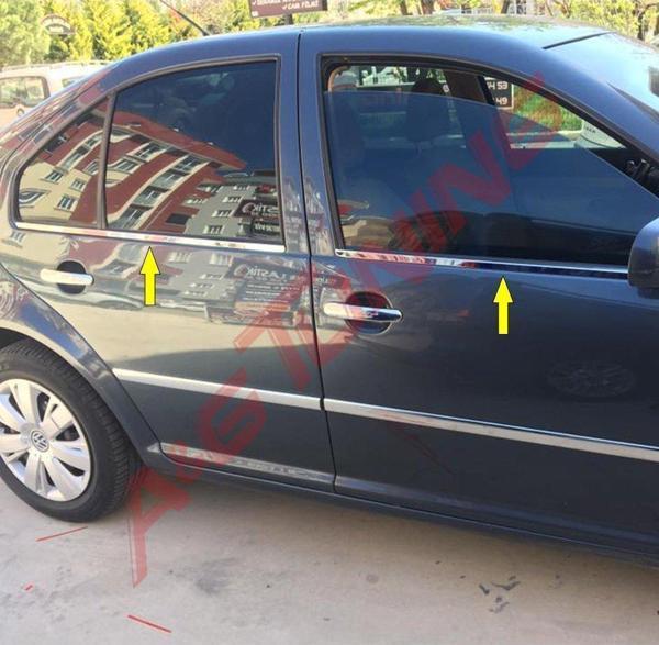 Volkswagen Bora Krom Cam Çıtası 1998-2004 4Prç Paslanmaz Çelik - Image 1
