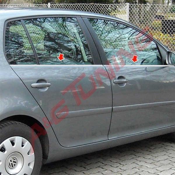 VW Golf 5 Krom Cam Çıtası Tk 2005-2009 4Prç Paslanmaz Çelik - Image 1