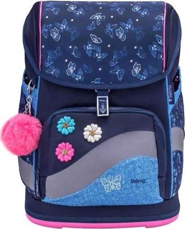 Belmil Flower Jeans Chic Ortopedik Mıknatıslı Okul Çantası 405-51/P/7 - Image 1