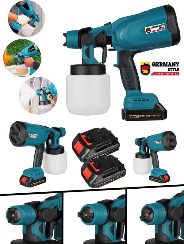 Germany Style 258VFX Yüksek Basınçlı Çift Akülü Sprey Boya Püskürtme Tabancası - Image 1