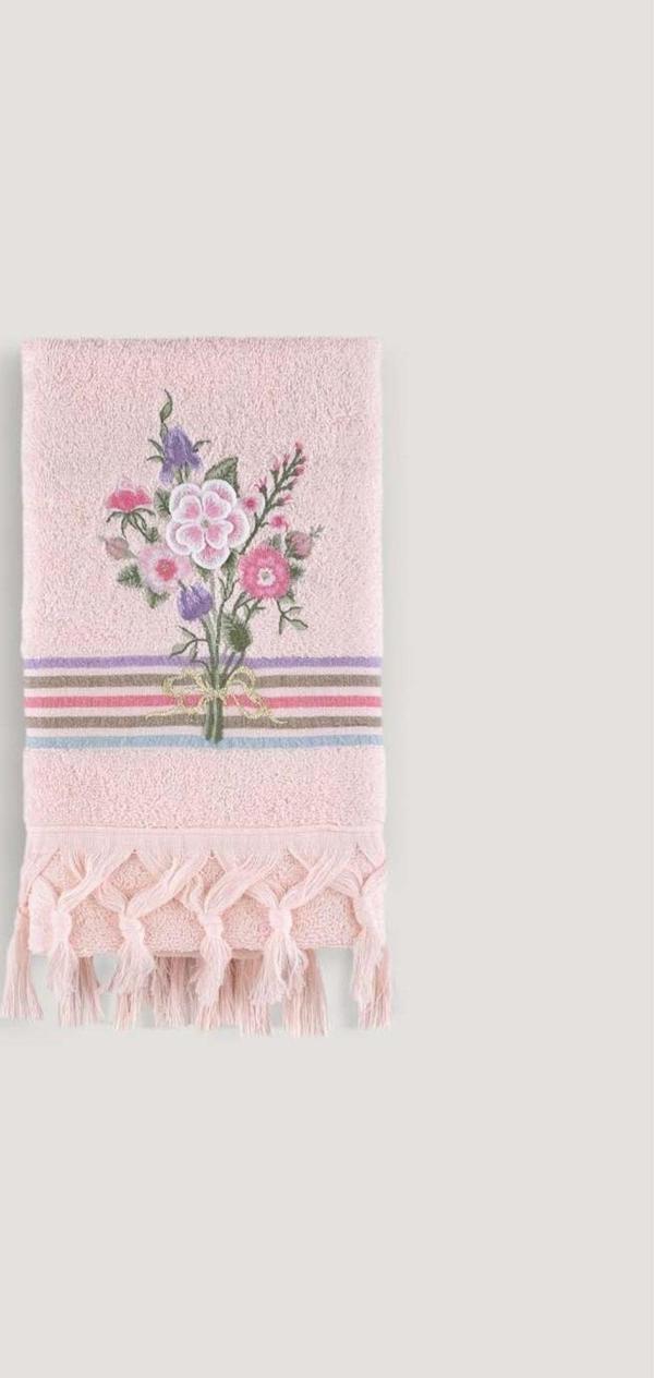 Arliva Home Asuman Nakıslı Havlu Pudra 50X80 - Image 1