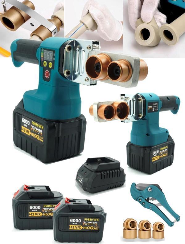 Rowermax Alman 4200 VFX Kömürsüz Motor Çift Akülü Motor Korumalı Plastik Pvc Boru Kaynak Makinesi - Image 1