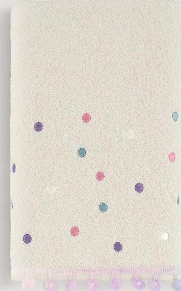 Arliva Home Batik Ponpon Nakışlı Havlu Ekru-Renkli 50X90 - Image 1