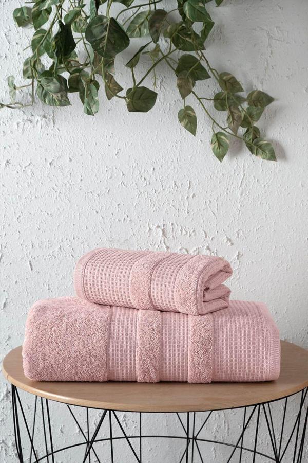 Arliva Home Fıona Pıke Bordürlü Havlu Pudra 70X140 - Image 1