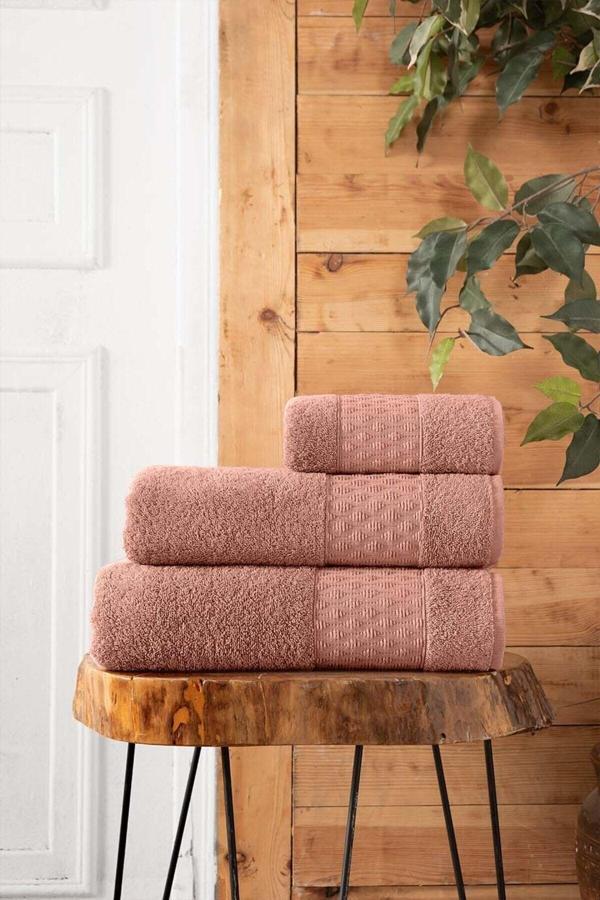 Arliva Home Helen Bukle Jakarlı Havlu Kıremıt 70X130 - Image 1
