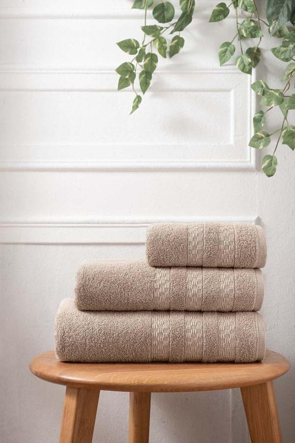 Arliva Home Lısa Bukle Jakarlı Havlu Kahve 90X140 - Image 1