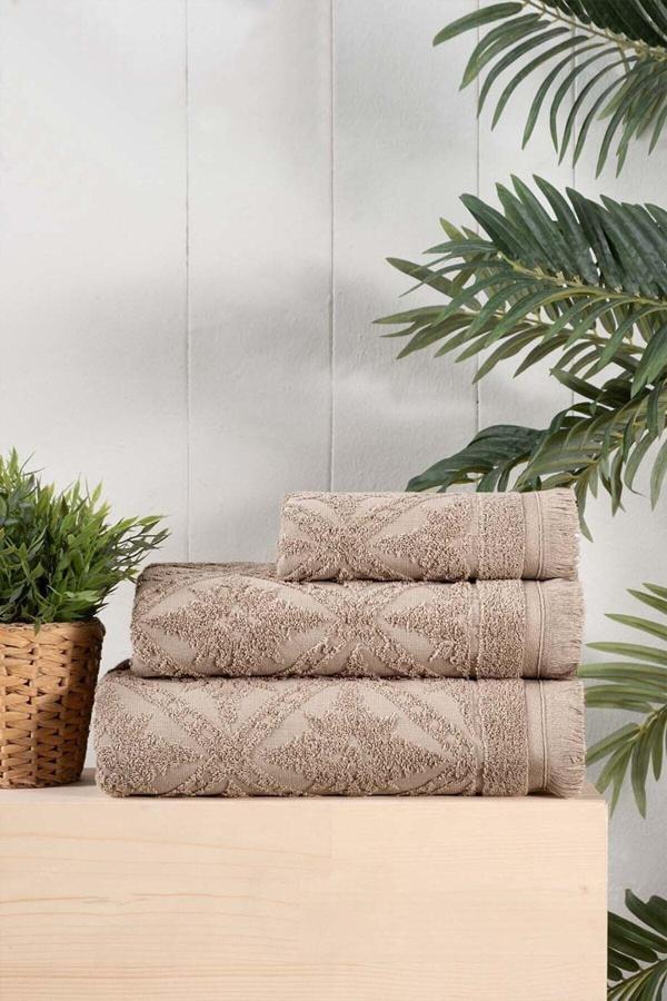 Arliva Home Rıta Bukle Jakarlı Havlu Kahve 70X130 - Image 1