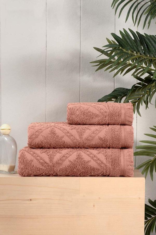 Arliva Home Rıta Bukle Jakarlı Havlu Kıremıt 90X140 - Image 1