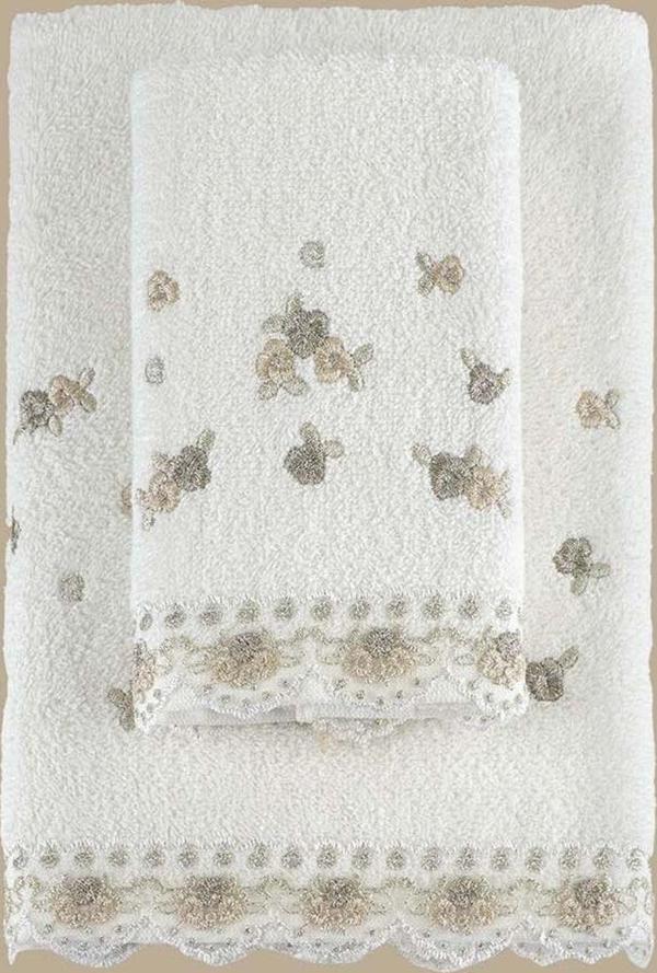 Arliva Home Meltem Nakıslı 2Lı Havlu Setı Krem-Bej 30X50 50X80 - Image 1