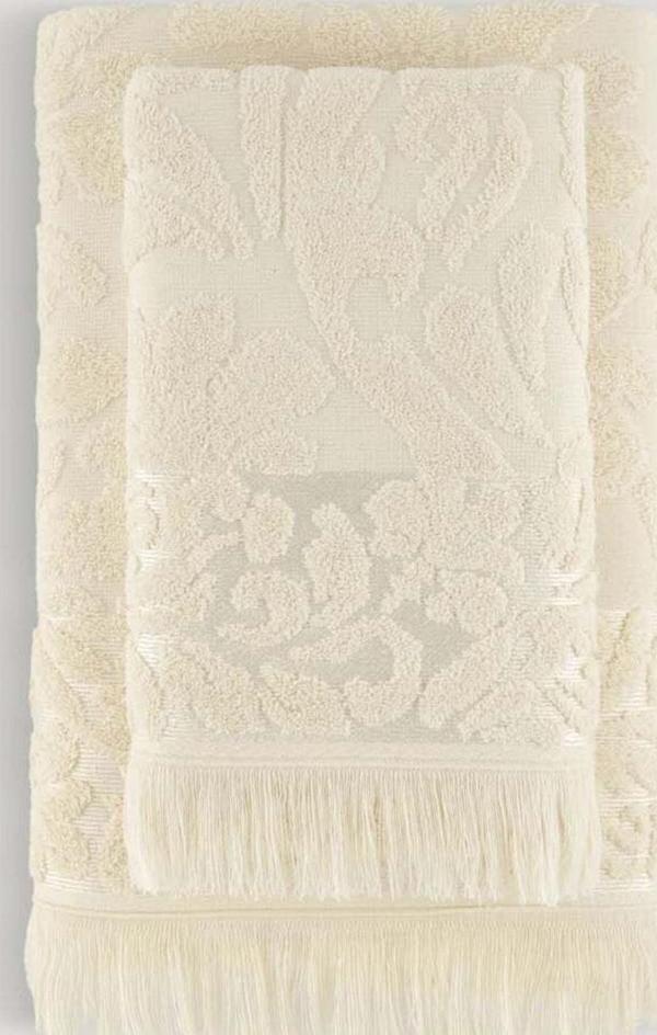 Arliva Home Saray Jakarlı 2Lı Banyo Setı Krem 90X140 50X80 - Image 1