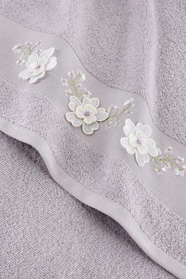 Arliva Home Mıne Nakıslı 2Lı Havlu Setı Lıla 30X50 50X80 - Image 1