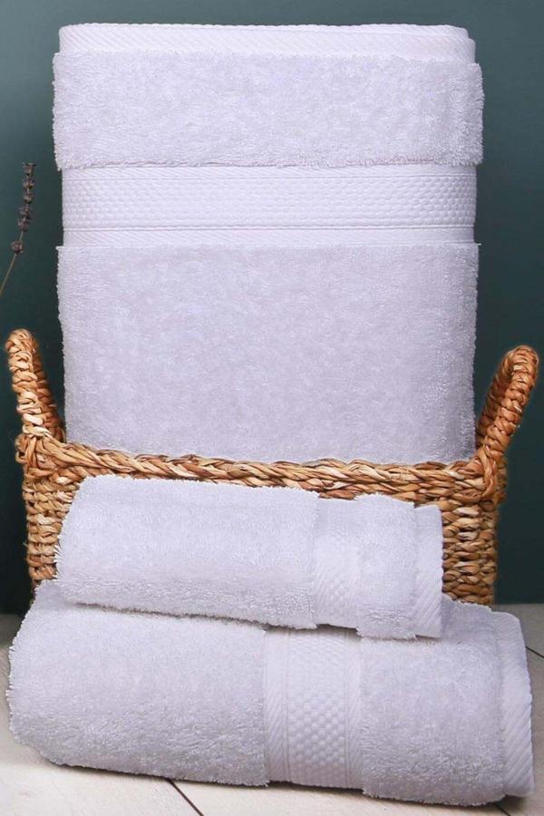 Arliva Home Terra Bukle Bordürlü 2Lı Set Beyaz 33X33 - Image 1