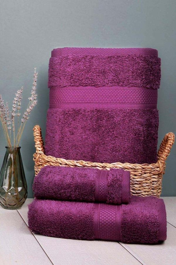 Arliva Home Terra Bukle Bordürlü Havlu Mor 70X140 - Image 1