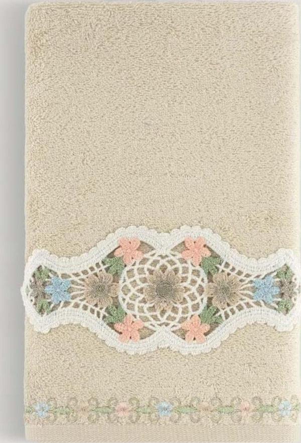 Arliva Home Tuna Bambu Nakıslı Havlu Bej 50X85 - Image 1