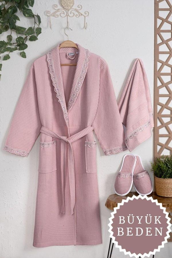 Arliva Home Vıola Büyük Beden Pıke Çeyız Setı Gül Kurusu 2Xl - Image 1