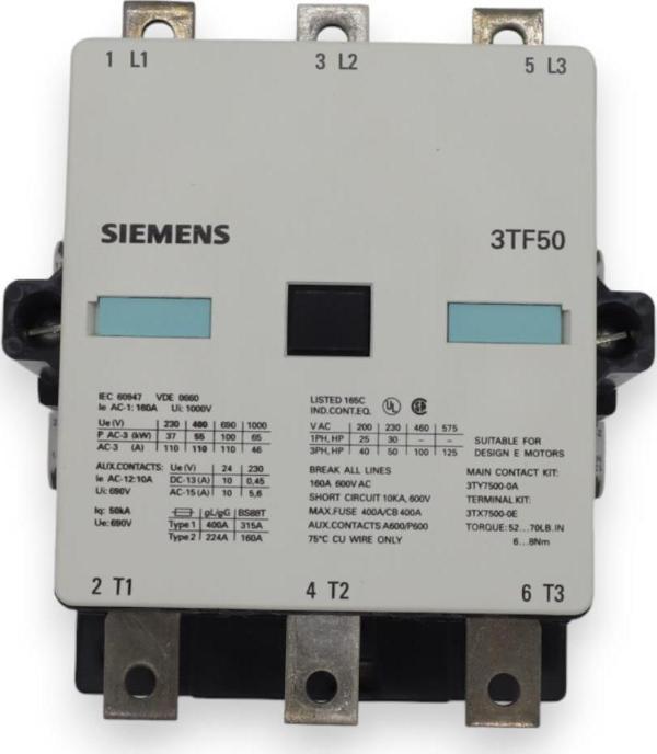 SIEMENS GÜÇ KONTAKTÖRÜ (3TF5022-0AP0-1A01) 55kW 400V 110A - Image 1
