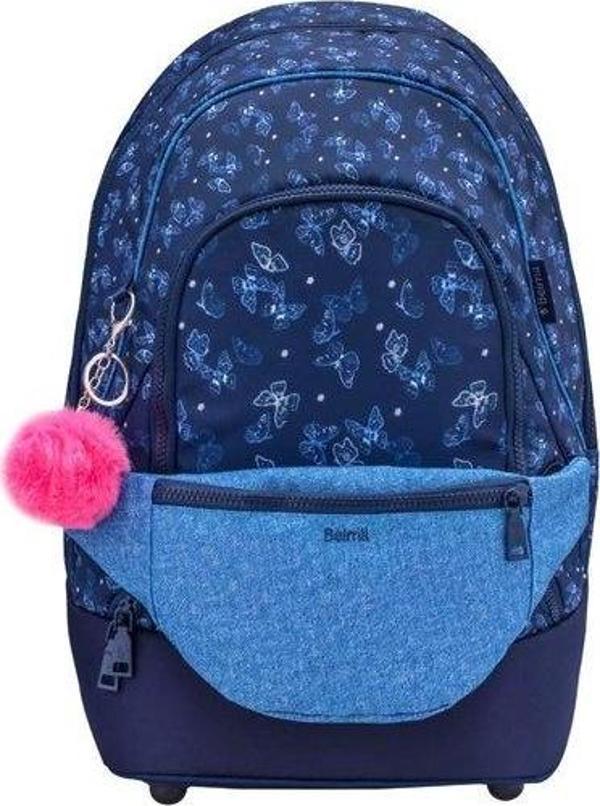 Belmil Flower Jeans Chic 2 in 1 Ortopedik Okul Çantası 338-84/P/7 - Image 1