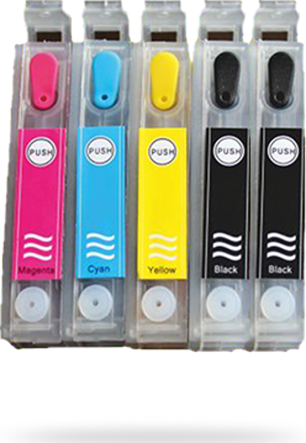 BK (5'li SET) EPSON 1291-1294 UYUMLU Kolay Dolan Kartuşlar (DOLU) - (OTO RESET ÇİPSETLİ- B42/ BX305/ B - Image 1