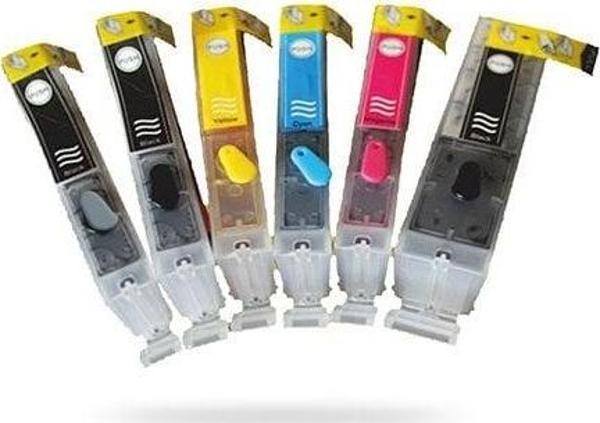 BK 6 RENK CANON PGI 570/571 UYUMLU Kolay Dolan Kartuşlar- Uyumluluk Pixma MG 5700 Serisi : MG5750 MG575 - Image 1