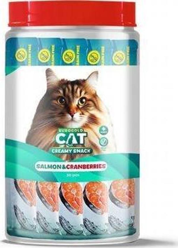 EuroGold Cat Sıvı Kedi Ödülü Somon - Kızılcık 30x15Gr - Image 1