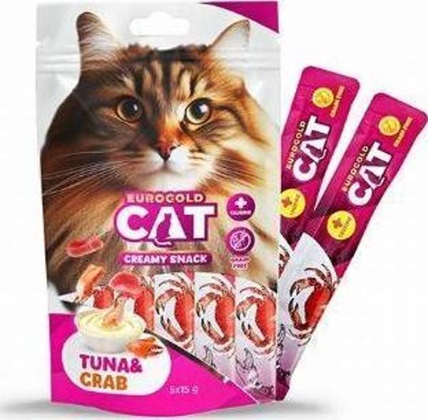 EuroGold Cat Sıvı Kedi Ödülü Ton - Yengeç 5x15Gr - Image 1