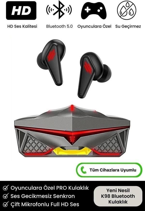 HD Ses Işıklı Metal Kasa Ios Android Uyumlu Mikrofonlu K98 Pro Oyuncu Bluetooth Kablosuz Kulaklık - Image 1