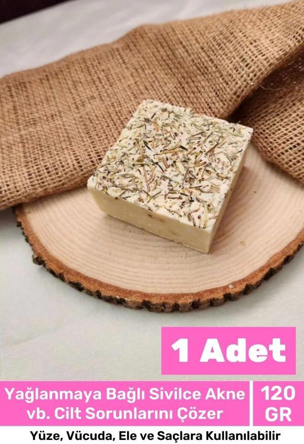 Lüks %100 Doğal Güzel Kokulu El Yüz Saç Vücut Cilt Orijinal Bitkisel Biberiye Sabunu 120G - 1 Adet - Image 1