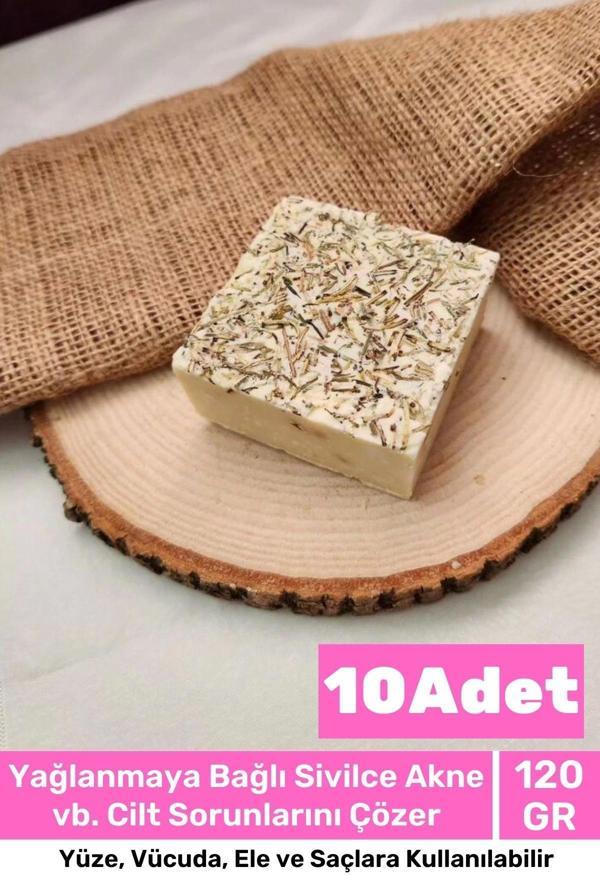 Lüks %100 Doğal Güzel Kokulu El Yüz Saç Vücut Cilt Orijinal Bitkisel Biberiye Sabunu 120G - 10 Adet - Image 1