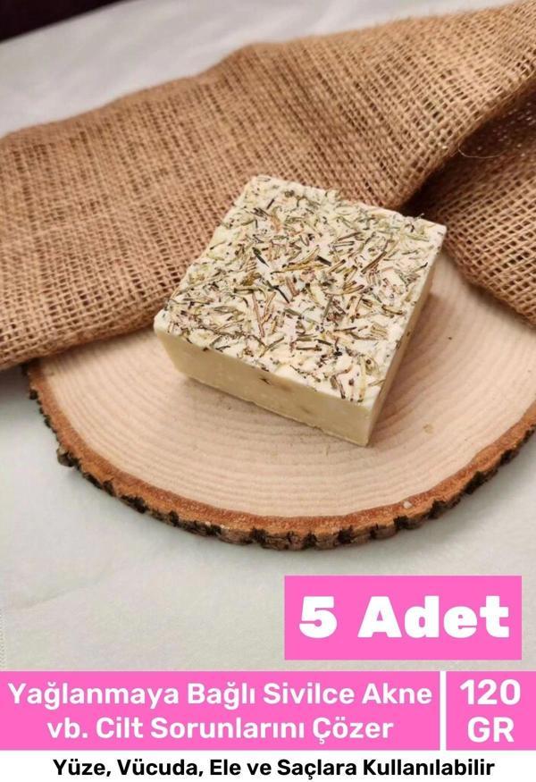 Lüks %100 Doğal Güzel Kokulu El Yüz Saç Vücut Cilt Orijinal Bitkisel Biberiye Sabunu 120G - 5 Adet - Image 1