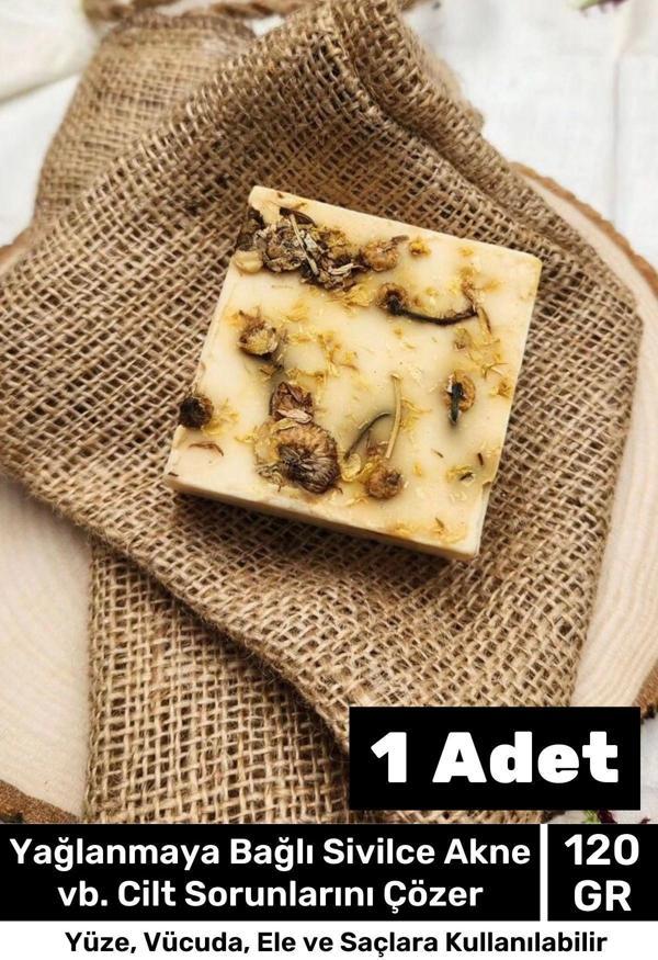 Lüks %100 Doğal Güzel Kokulu El Yüz Saç Vücut Cilt Orijinal Bitkisel Papatya Sabunu 120G - 1 Adet - Image 1
