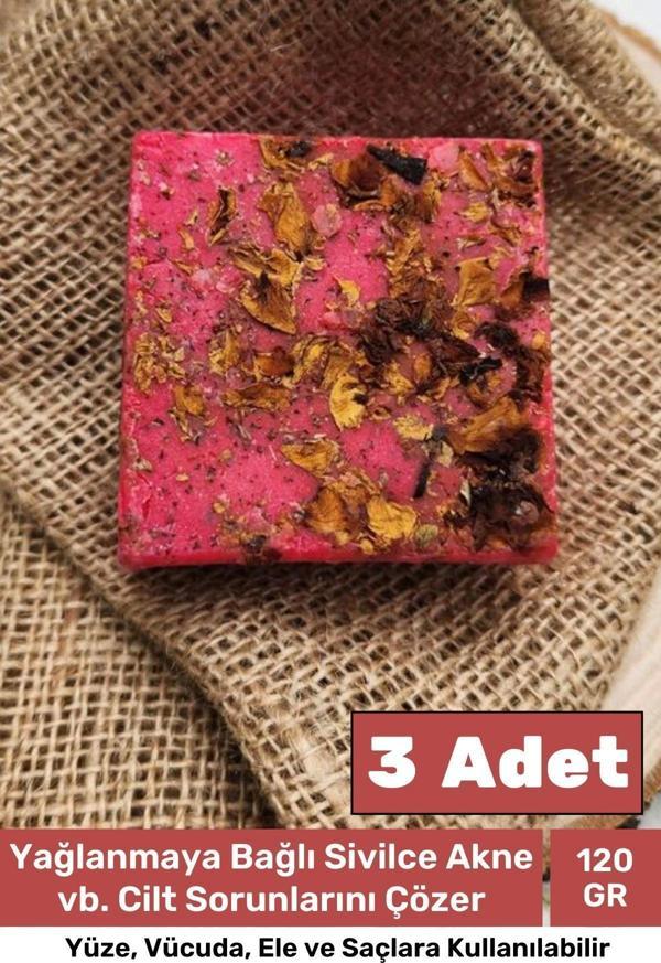 Özel Üretim %100 Doğal Güzel Kokulu El Yüz Saç Vücut Cilt Orijinal Bitkisel Gül Sabunu 120G - 3 Adet - Image 1