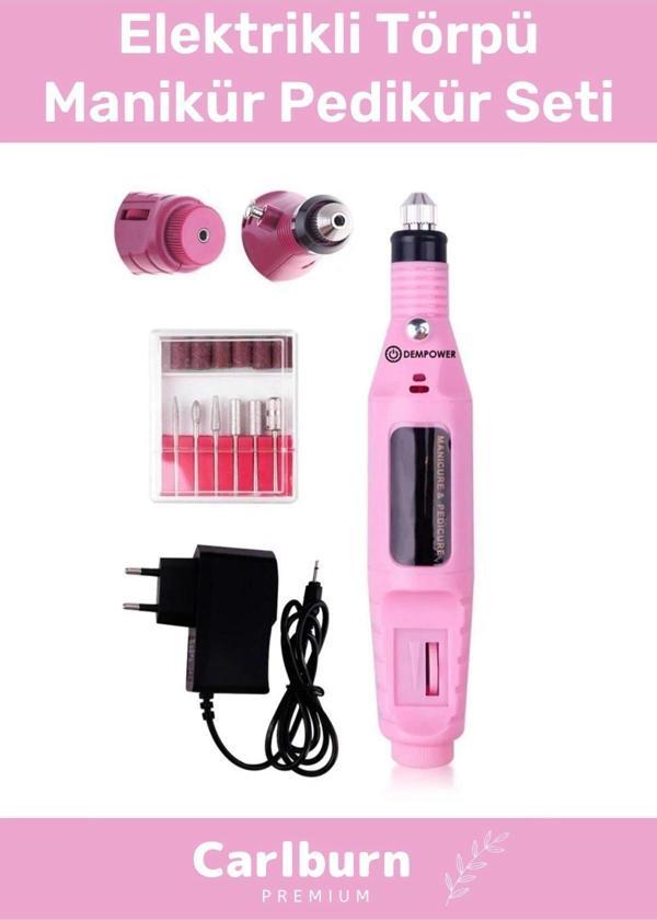 Profesyonel 6 Başlıklı Bakım 9v Elektrikli Törpü Tırnak Ayak Nasır Mantar Manikür Pedikür Seti - Image 1