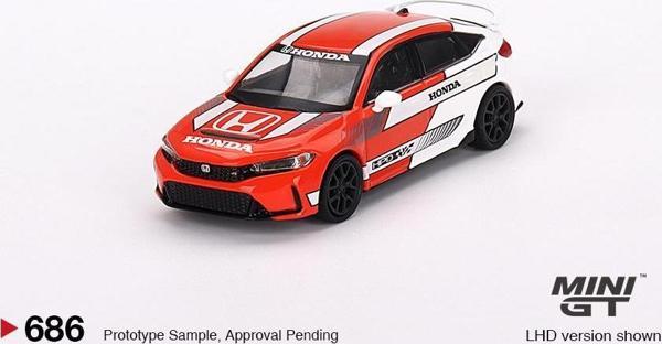 Mini GT Honda Civic TYPE R 2023 Pace Car Red 686 - Image 1