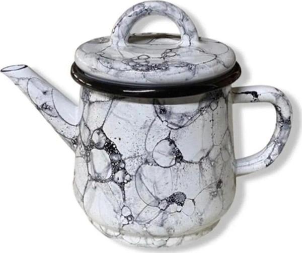 Bidoluraf Beyaz Emaye Demlik Büyük Boy 900Ml - Image 1