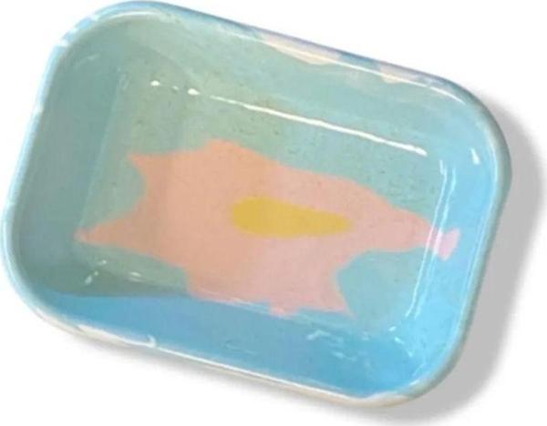 Bidoluraf Ebruli Desen Emaye Meze / Salata Tabağı Küçük Boy - Image 1