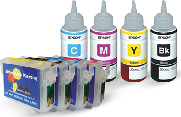 BK EPSON T1621-1624 UYUMLU Kolay Dolan Kartuşlar ve ORJİNAL EPSON Mürekkepli Set - WF-2010W/ WF-2510WF/ - Image 1