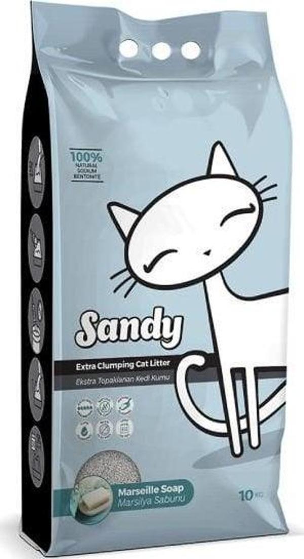 Sandy Sodyum Ultra Topaklaşan Marsilya Sabunlu Doğal Kedi Kumu 10 Kg - Image 1