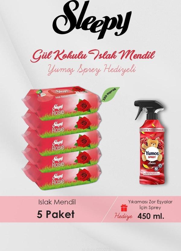 250 Adet Gül Kokulu Islak Havlu, Amber Oda Kokusu Hediyeli - Image 1